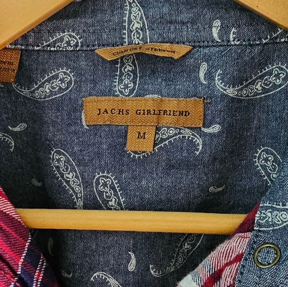 Jach's Girlfriend - Long Sleeve Plaid Snap Button Down Collared Cowgirl Vibe - Picture 5 of 8